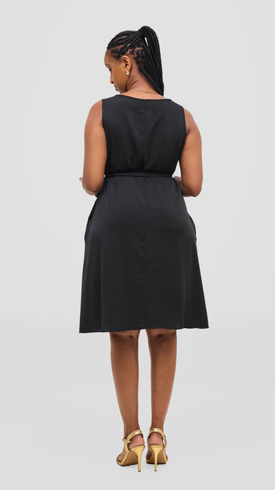 Vivo Basic Sleeveless Tent Dress - Black