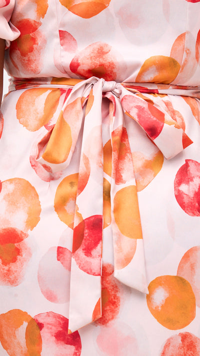 Vivo Hadiya Wrap Dress - Red / Orange Tal Print
