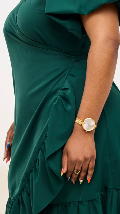 Vivo Hadiya Wrap Dress - Dark Green