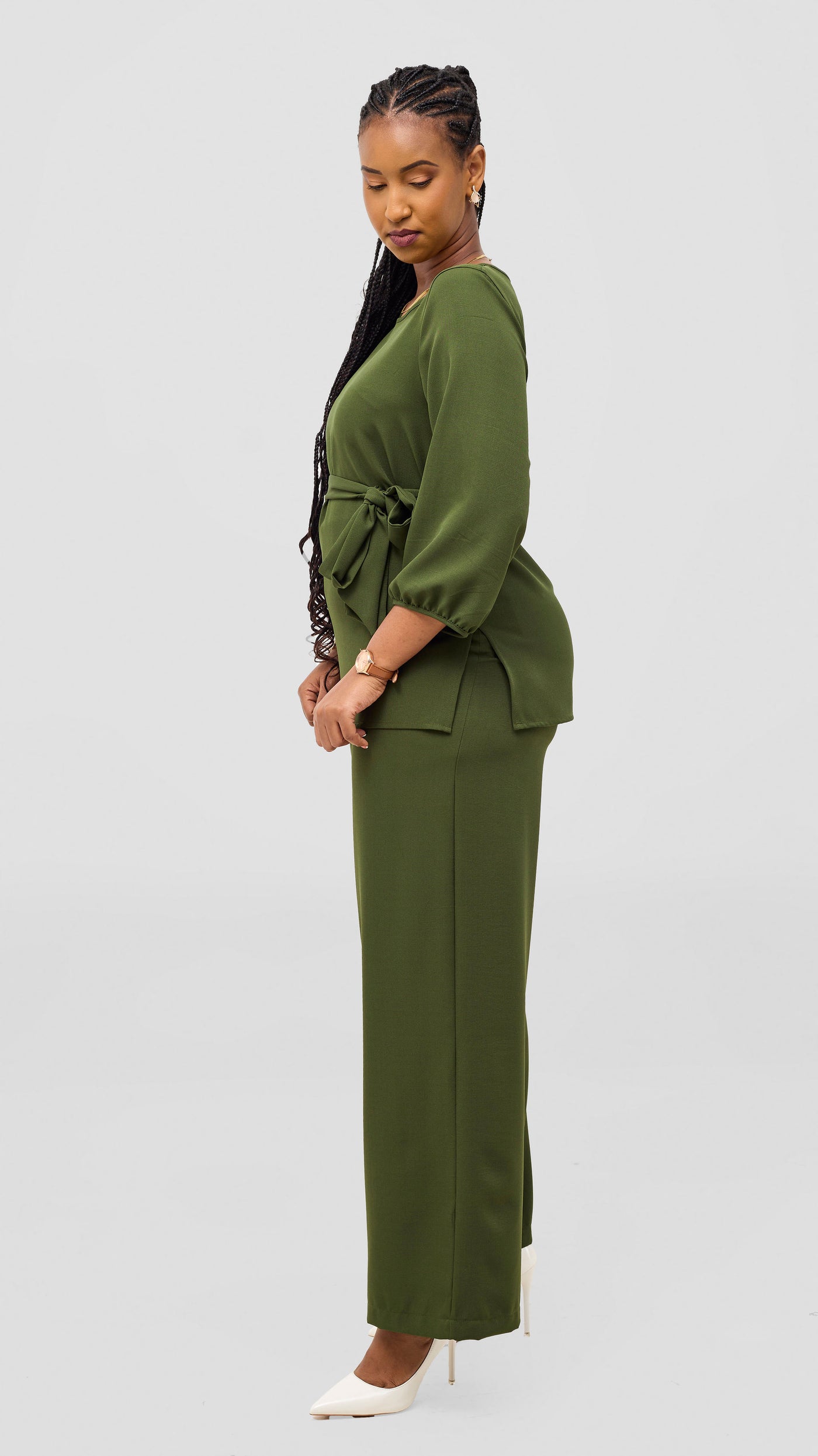 Vivo Kani Bishop Sleeve Top - Hunters