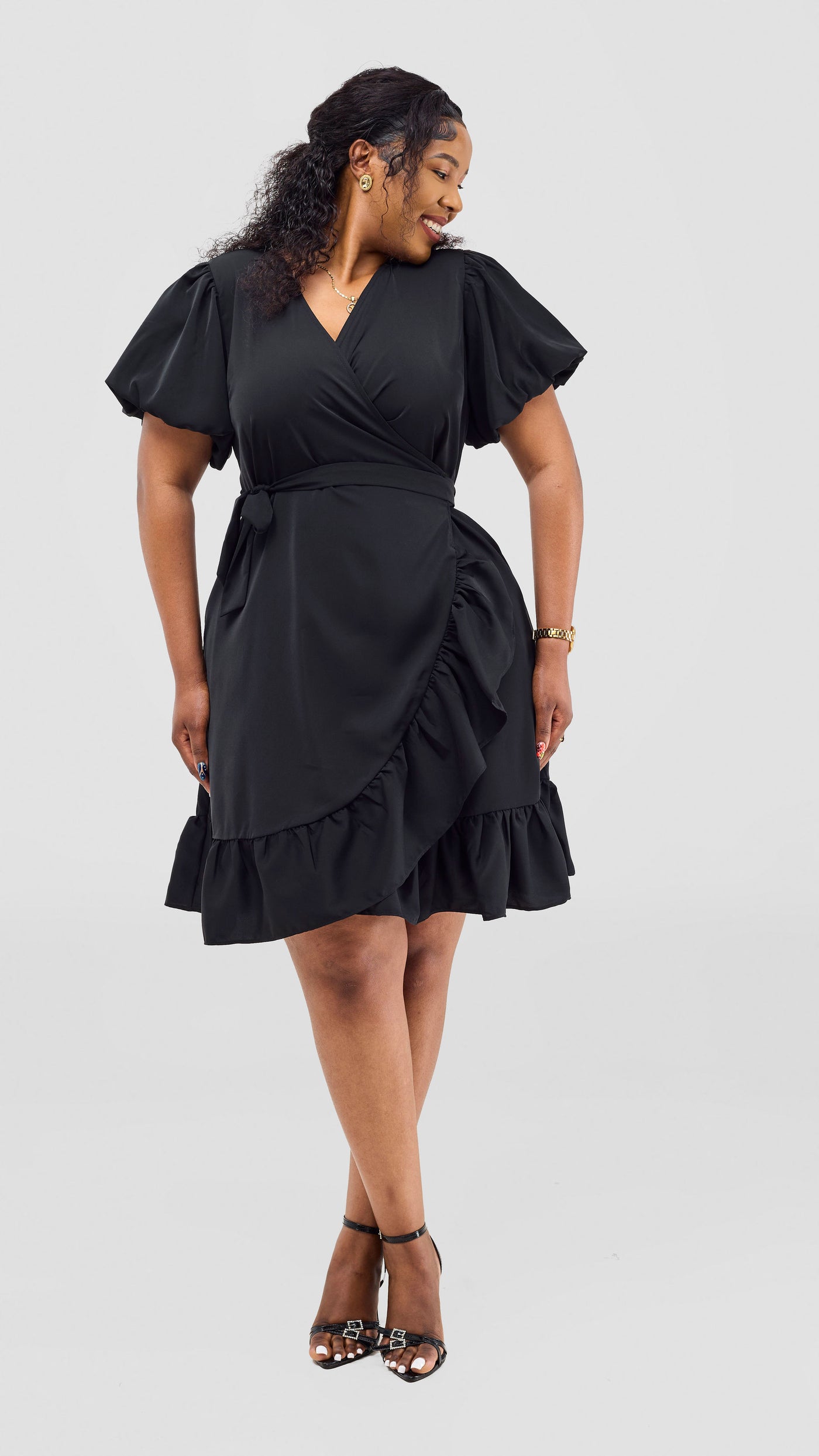 Vivo Hadiya Wrap Dress - Black