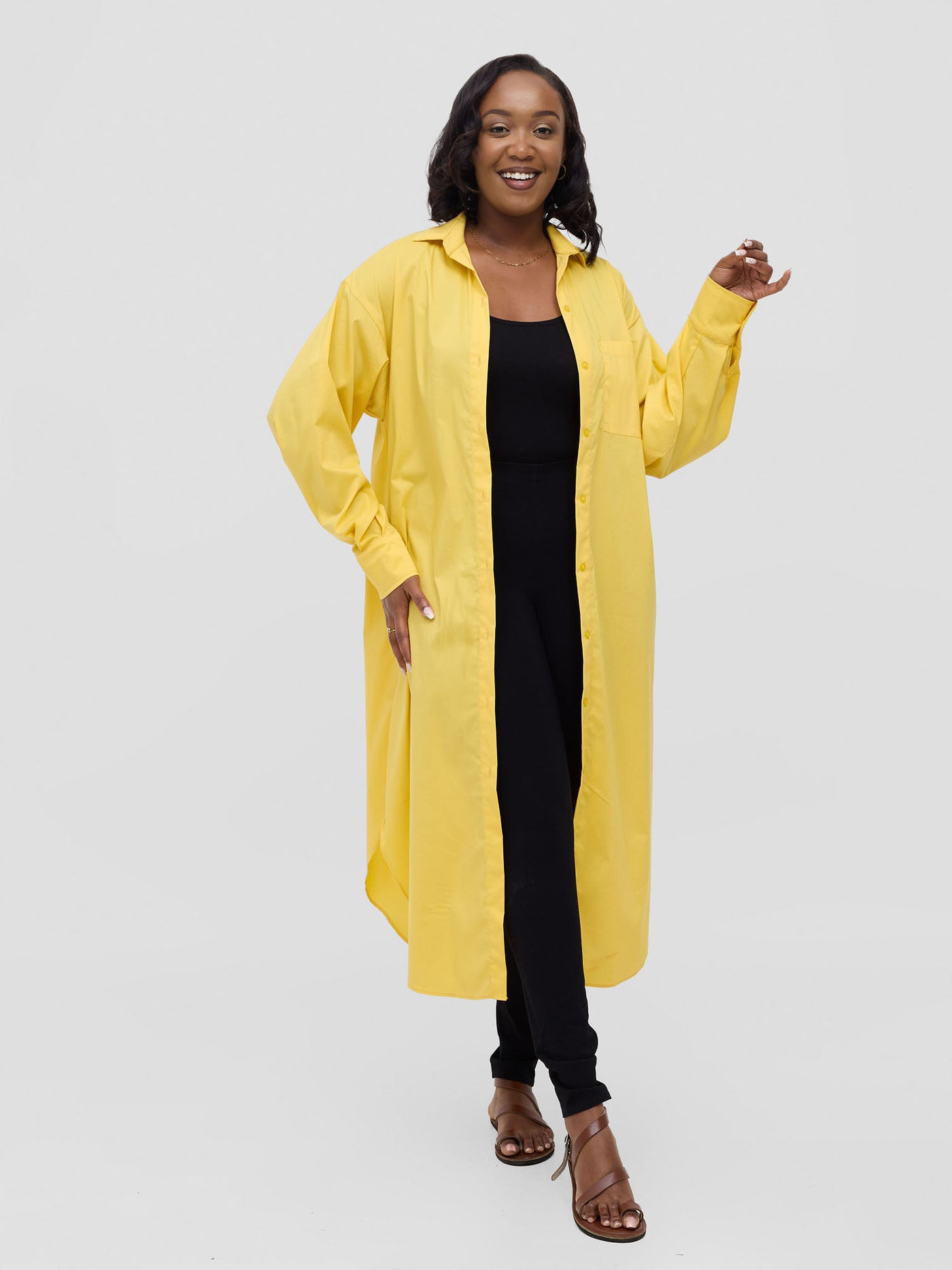 Safari by Vivo Mansi Bishop Sleeve Shacket - Mustard