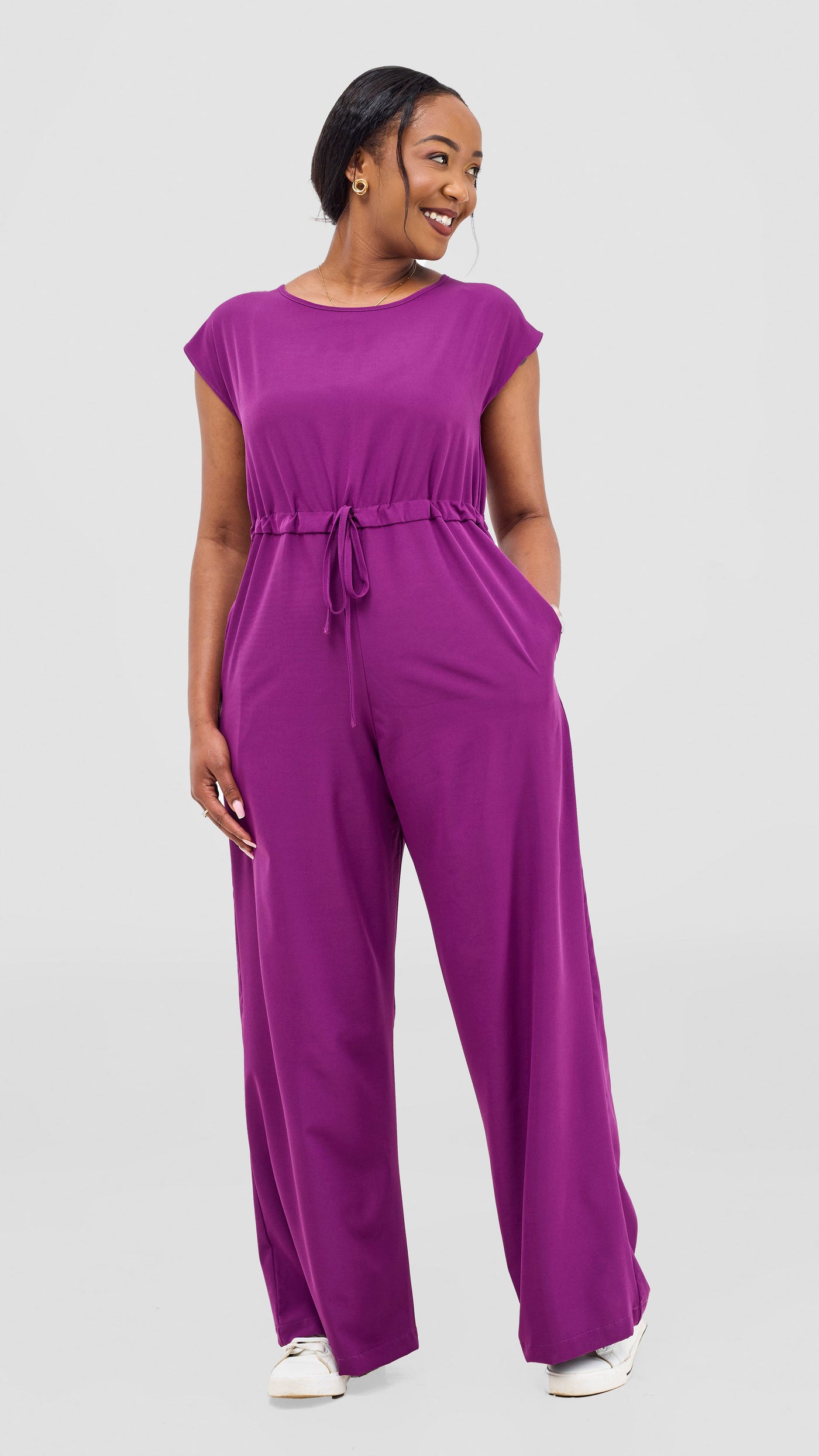 Vivo Sakari Drop Shoulder Jumpsuit - Purple