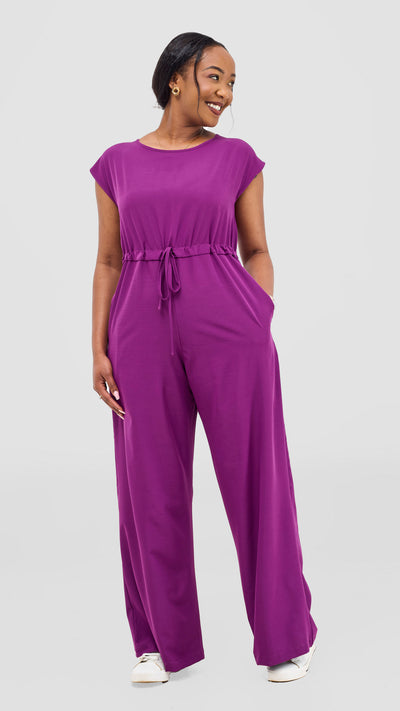 Vivo Sakari Drop Shoulder Jumpsuit - Purple