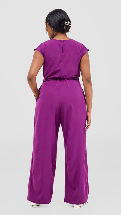 Vivo Sakari Drop Shoulder Jumpsuit - Purple
