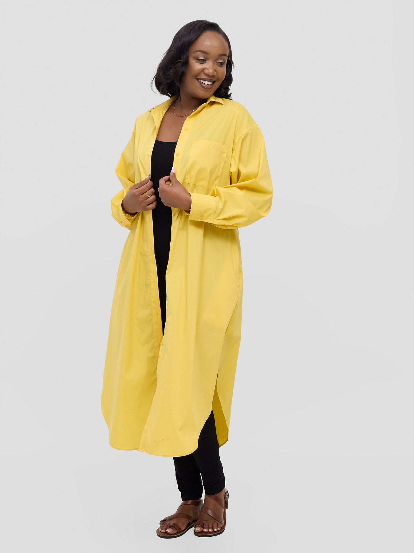 Safari by Vivo Mansi Bishop Sleeve Shacket - Mustard