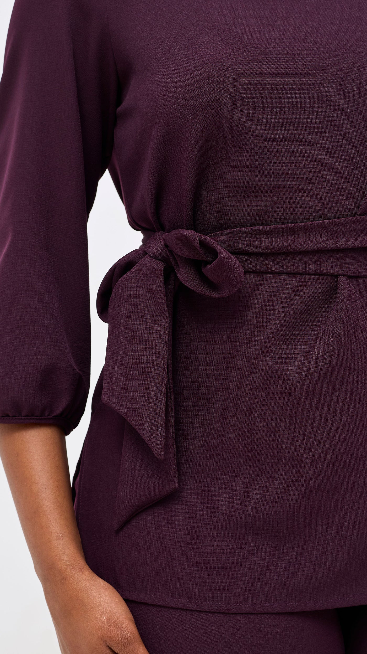 Vivo Kani Bishop Sleeve Top - Dark Purple