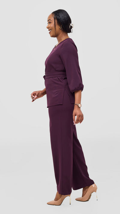 Vivo Kani Bishop Sleeve Top - Dark Purple