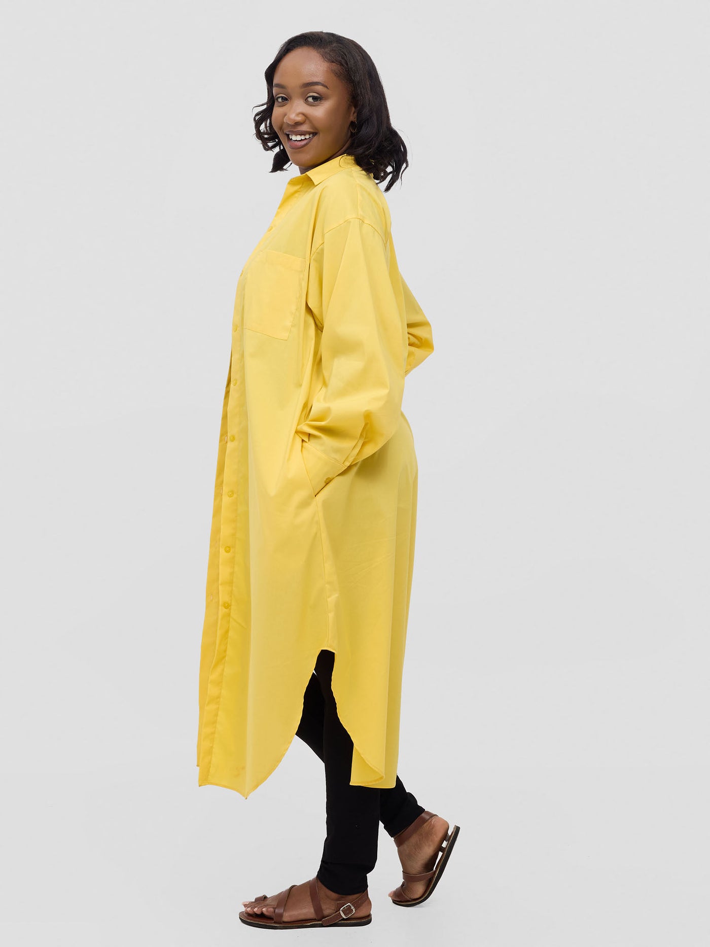 Safari by Vivo Mansi Bishop Sleeve Shacket - Mustard