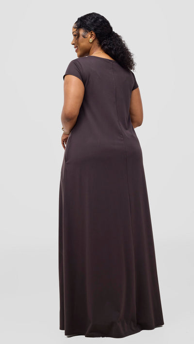 Vivo Basic Kena Tent Maxi Dress - Chocolate