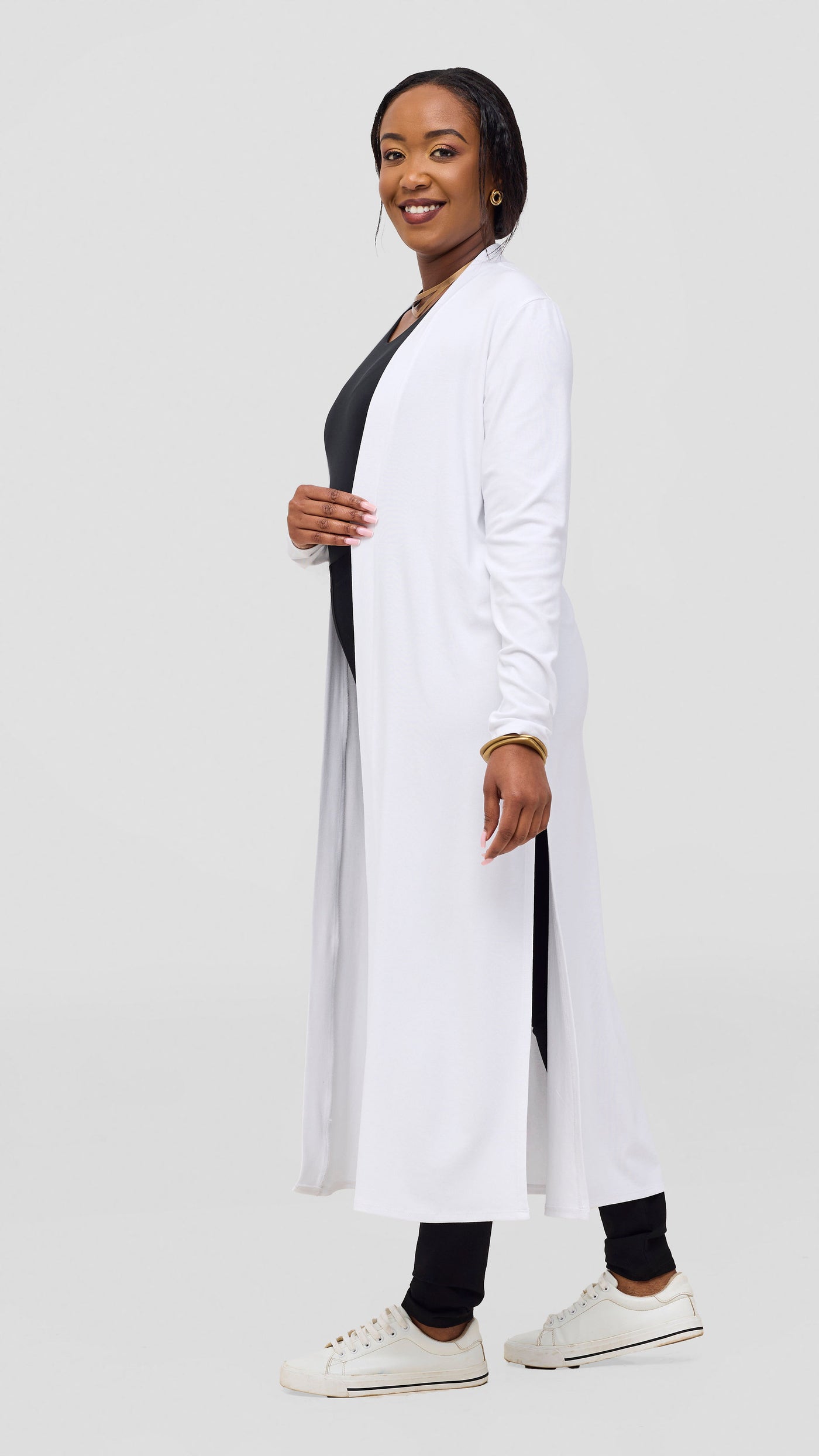 Safari Long Sleeve Waterfall - White