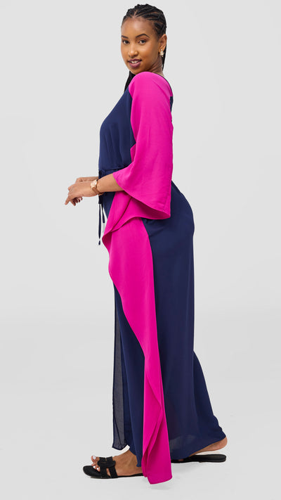 Vivo Iyana Maxi Cover Up - Navy / Fuschia