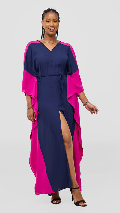 Vivo Iyana Maxi Cover Up - Navy / Fuschia