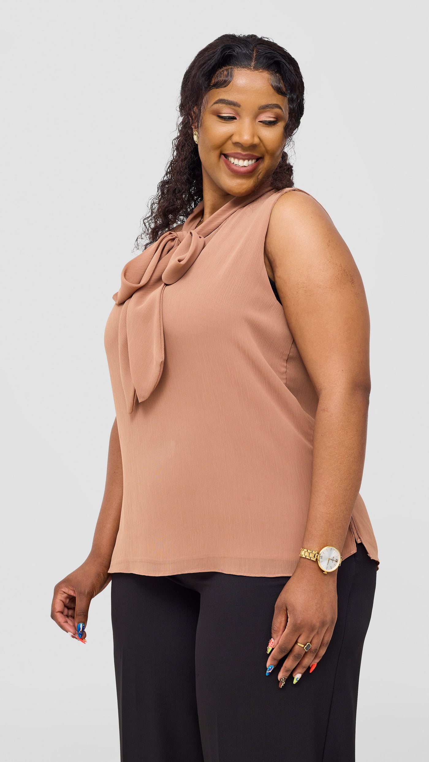 Vivo Niari Sleeveless Top - Brown