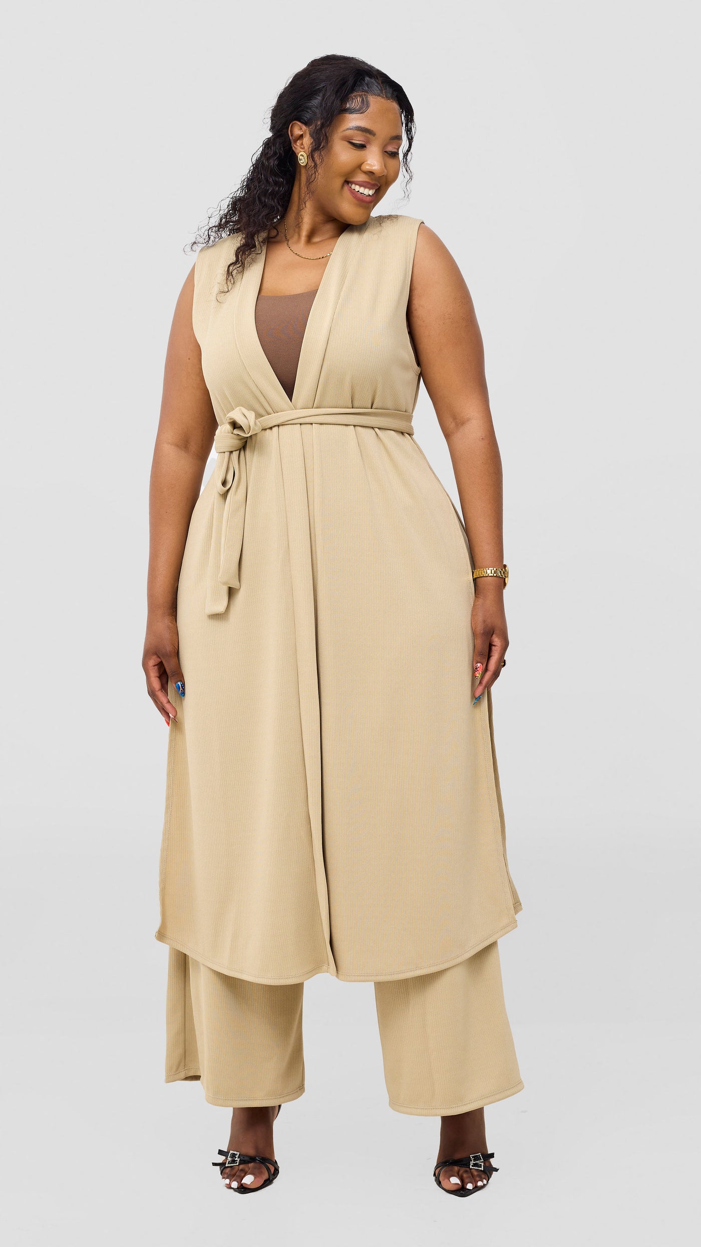 Vivo Chela Sleeveless Waterfall - Taupe