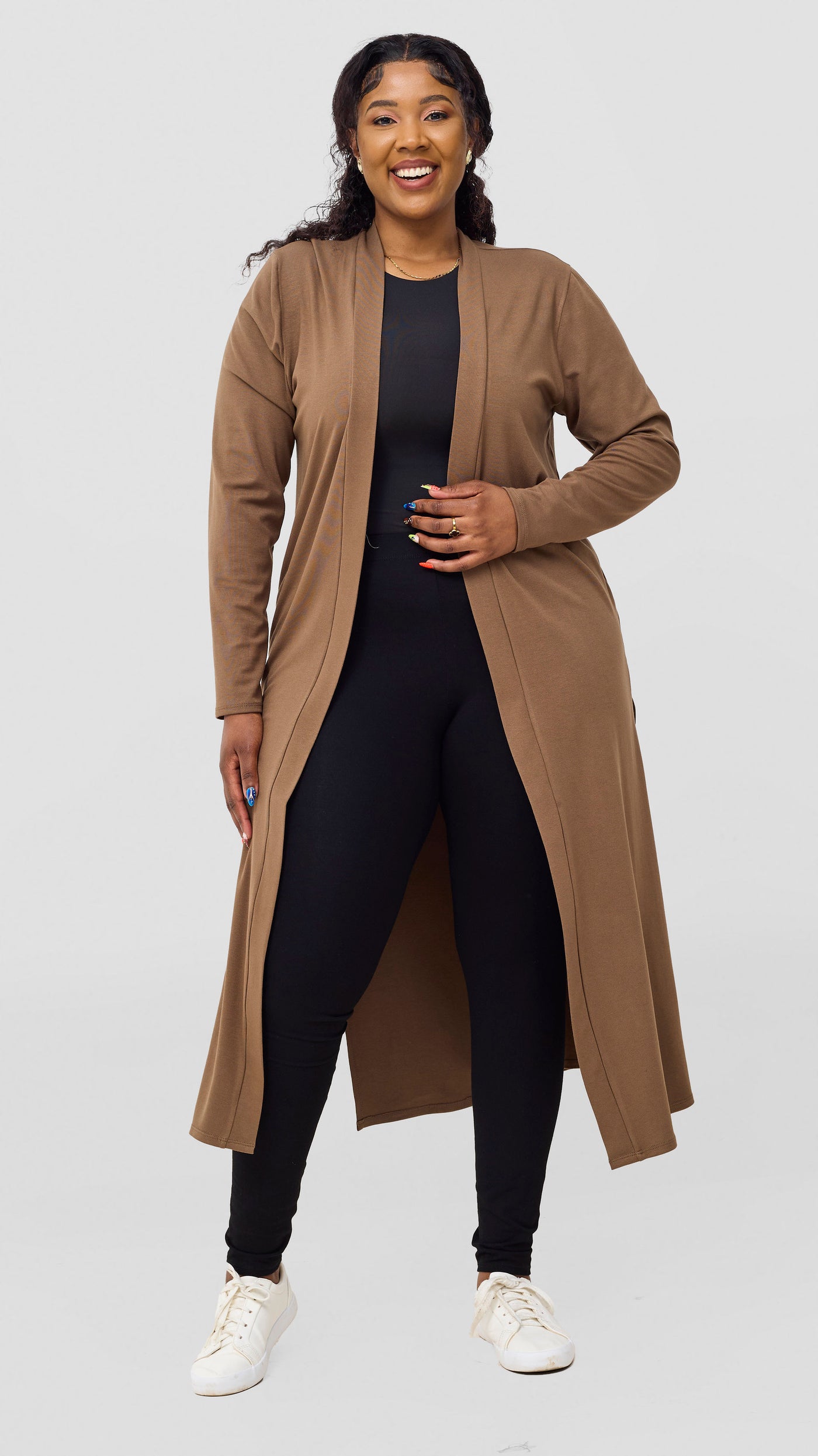 Safari Long Sleeve Waterfall - Dark Taupe