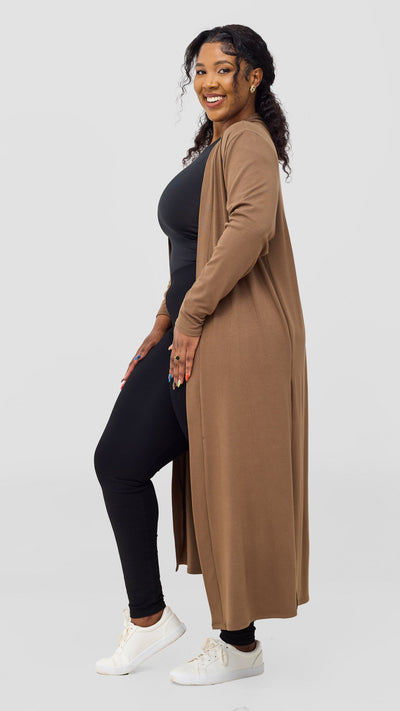 Safari Long Sleeve Waterfall - Dark Taupe