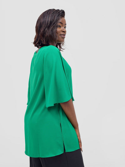 Vivo Hari Flared Sleeve Tunic - Green - Shopzetu