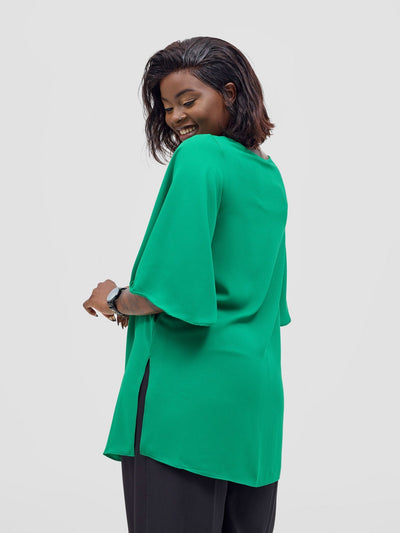 Vivo Hari Flared Sleeve Tunic - Green - Shopzetu