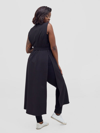 Vivo Chela Sleeveless Waterfall - Black - Shopzetu