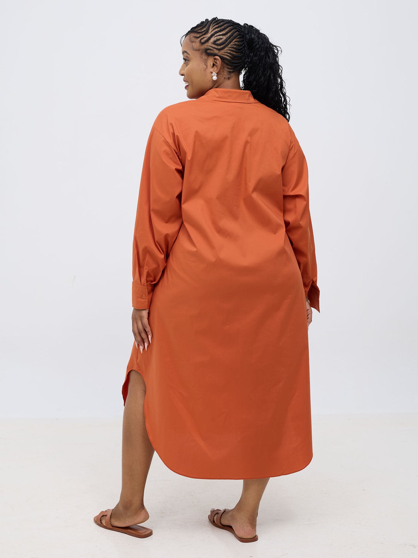 Safari by Vivo Mansi Bishop Sleeve Shacket - Rust