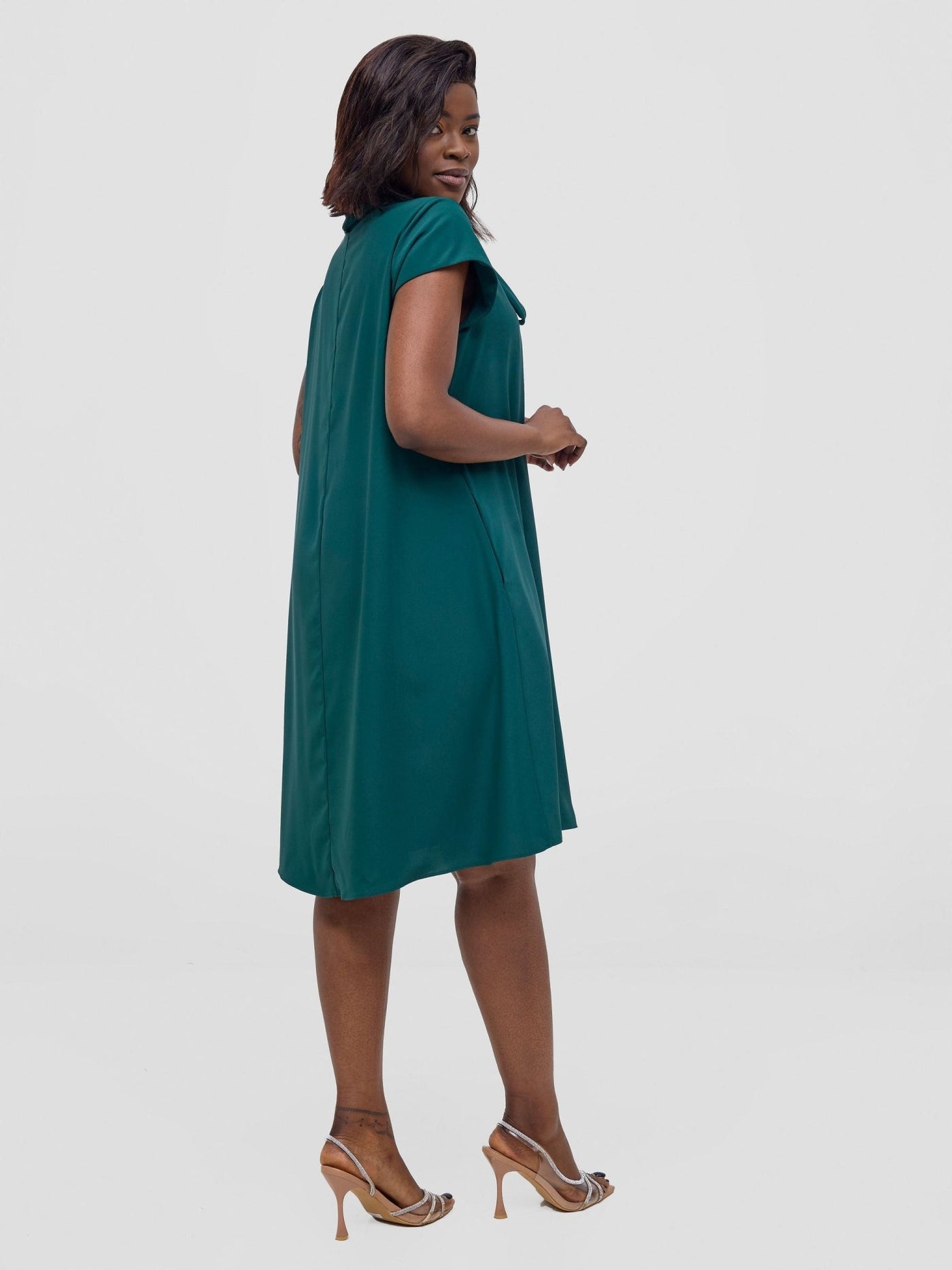 Vivo Niari Tent Dress - Dark Green - Shopzetu