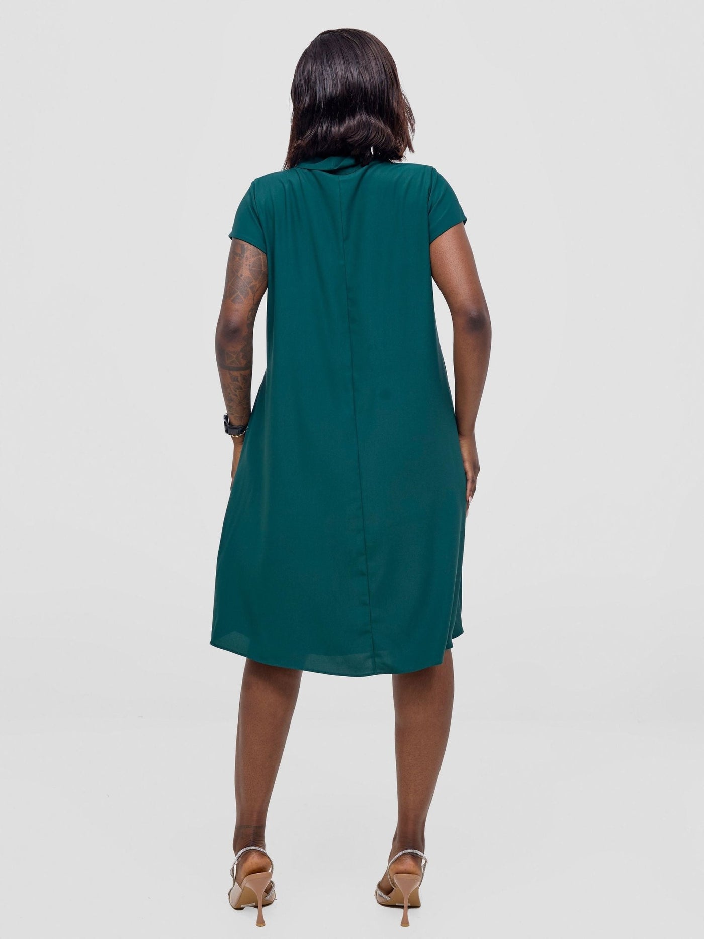 Vivo Niari Tent Dress - Dark Green - Shopzetu
