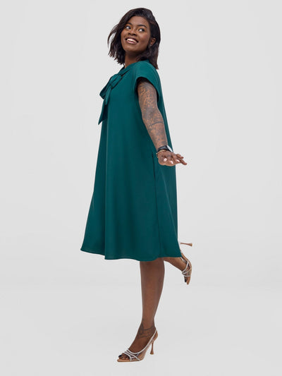 Vivo Niari Tent Dress - Dark Green - Shopzetu