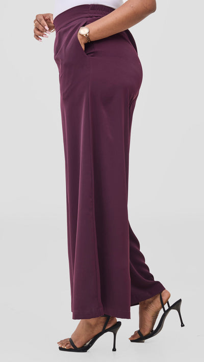 Vivo Ayla Crepe Pants - Mulberry
