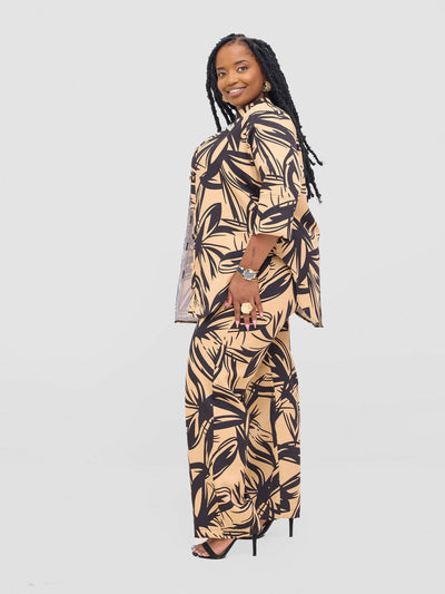 HOT Davina Two Piece Set - Beige / Black - Shopzetu
