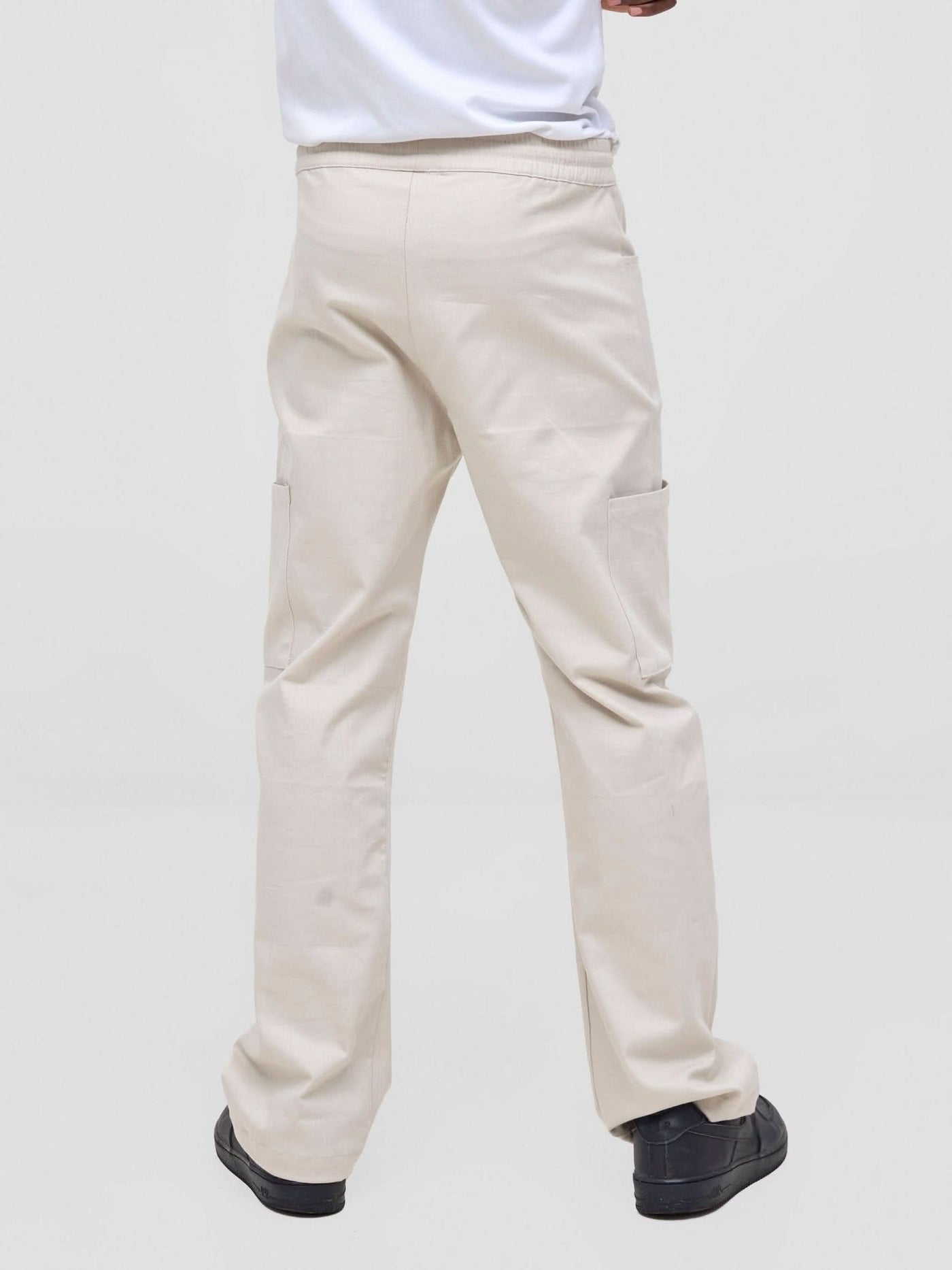Zoya Nia Wide Cargo Wide Leg Pants - Beige - Shopzetu