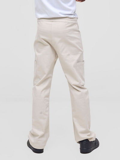 Zoya Nia Wide Cargo Wide Leg Pants - Beige - Shopzetu