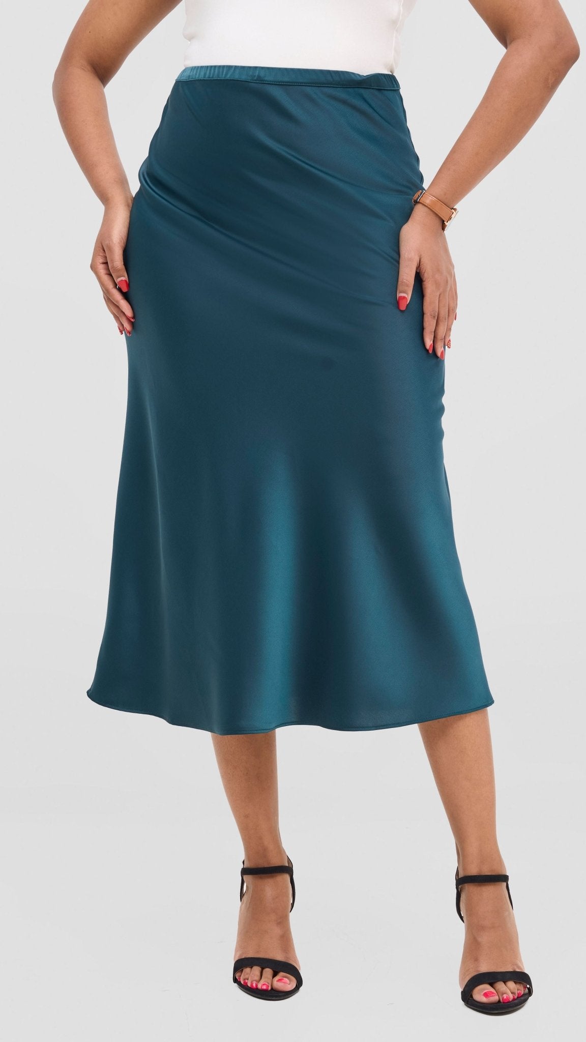 Vivo Samira Slip Skirt - Dark Green - Shopzetu