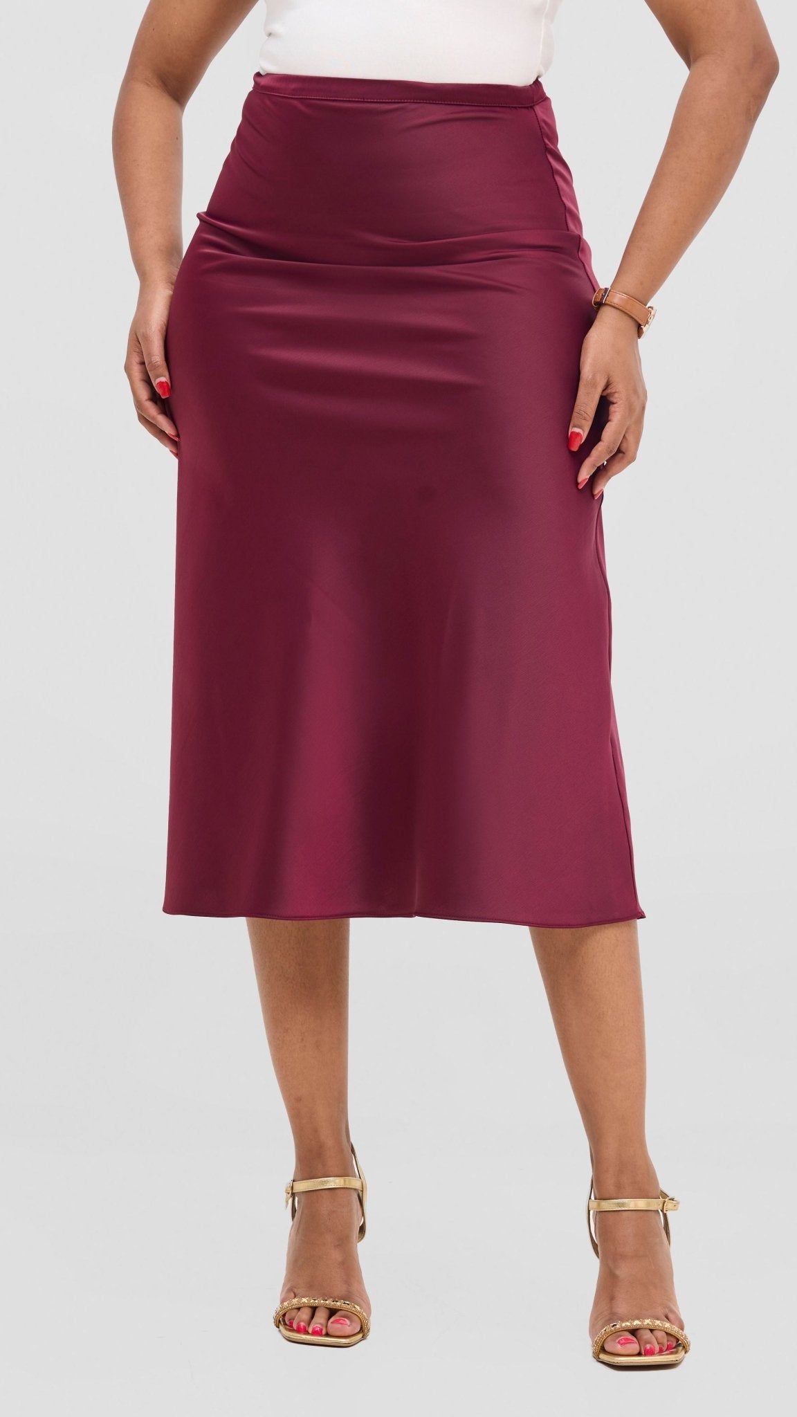 Vivo Samira Slip Skirt - Maroon - Shopzetu
