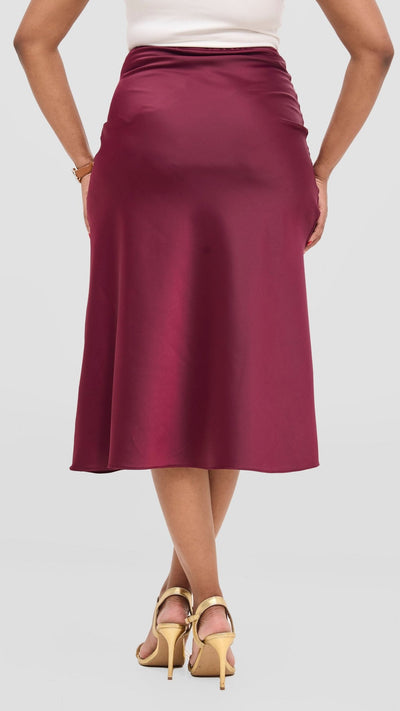 Vivo Samira Slip Skirt - Maroon - Shopzetu