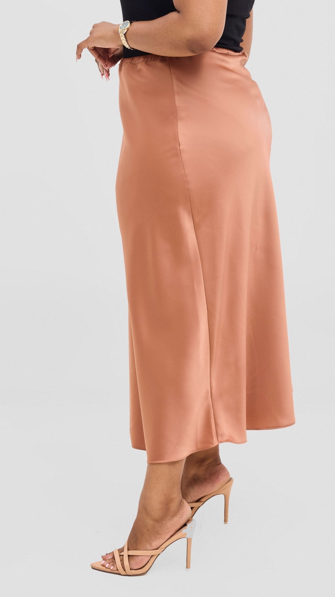 Vivo Samira Slip Skirt - Coffee Brown - Shopzetu