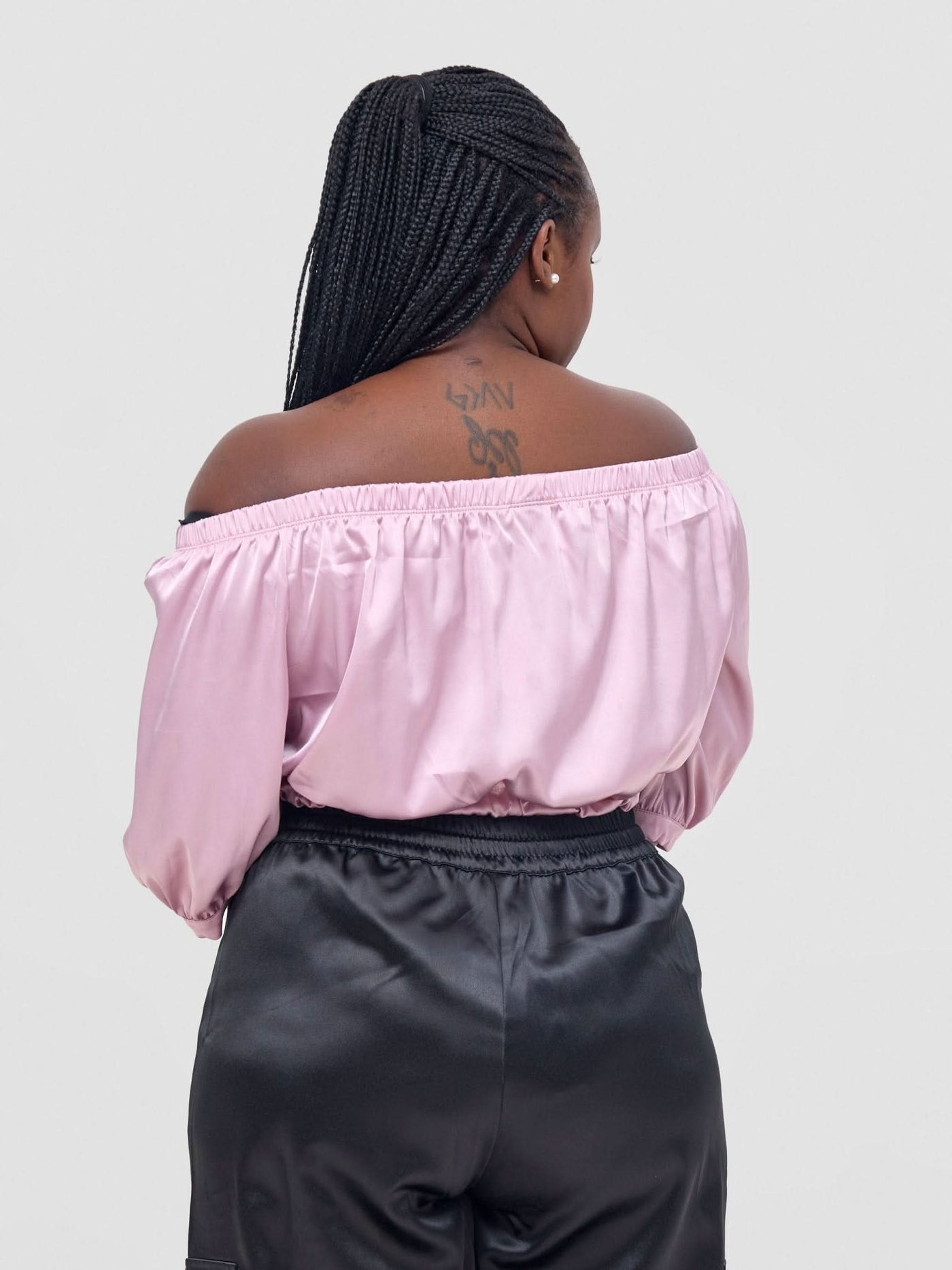 Zoya Nia Off Shoulder Puff Sleeve Top - Peach - Shopzetu