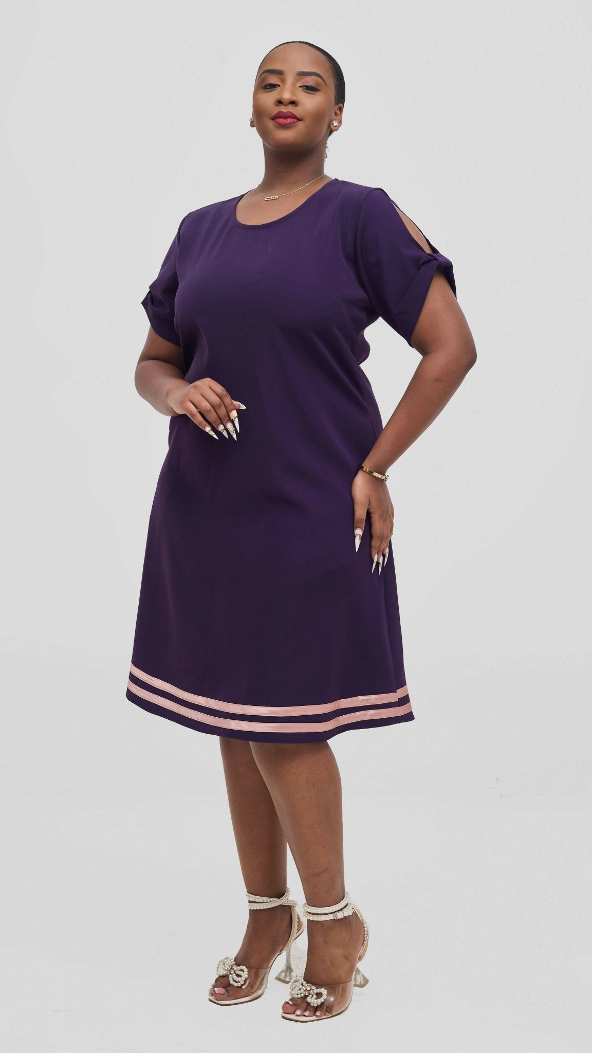 Jolly Fancy Wear official Shift Dress - dark purple - Shopzetu