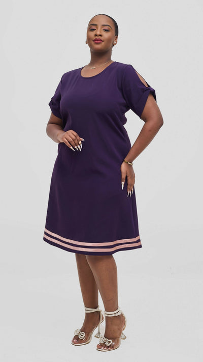 Jolly Fancy Wear official Shift Dress - dark purple - Shopzetu