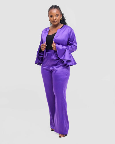 Silk House Collection Eraya Set - Purple - Shopzetu