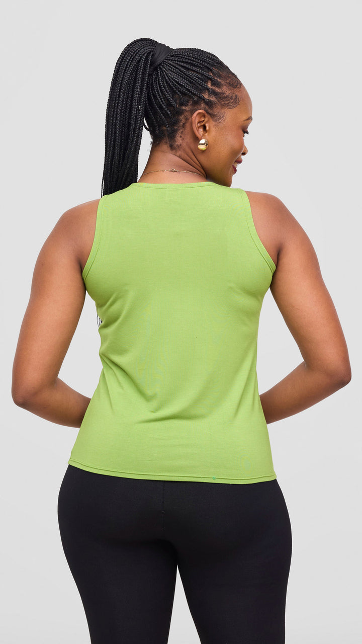 Vivo Jersey Halter Neck Tank Top - Green