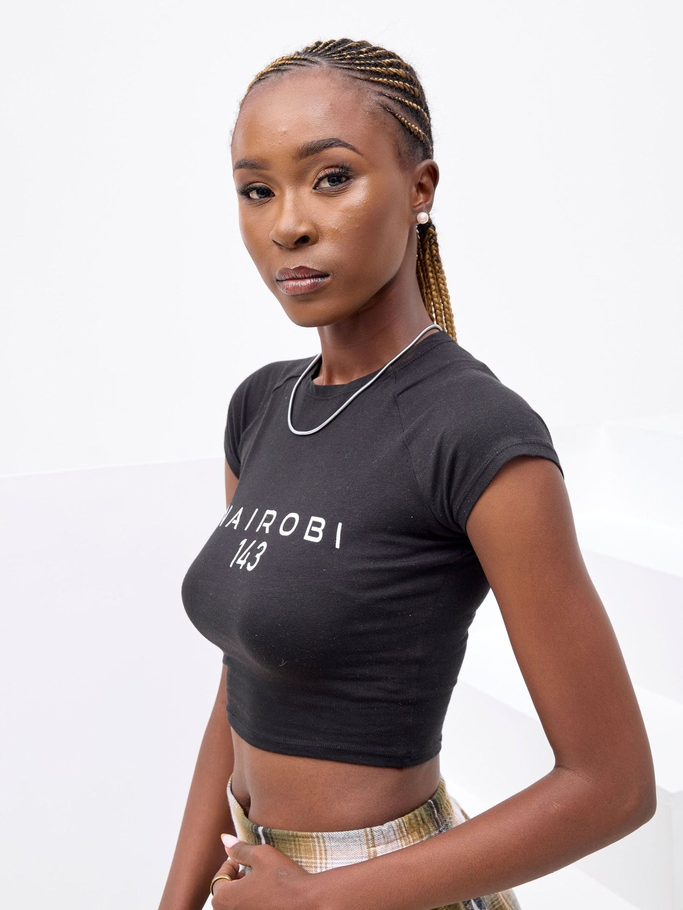 Zoya X Metamorphisized 143 Raglan Sleeve Midriff Top - Black - Shopzetu