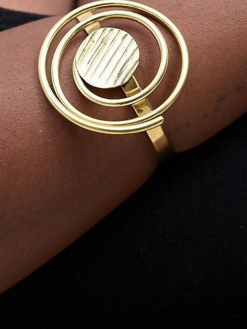 Kibali Adjustable Brass Bracelet - Gold Spiral - Shopzetu