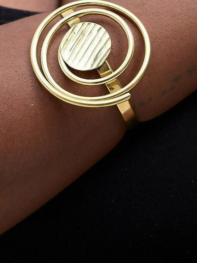 Kibali Adjustable Brass Bracelet - Gold Spiral - Shopzetu