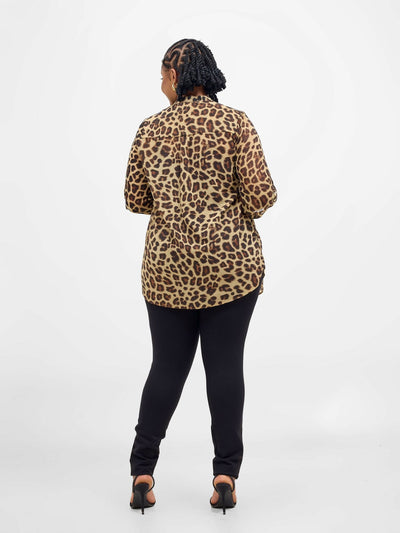 Lamazi Collections Cheetah Top - Brown - Shopzetu
