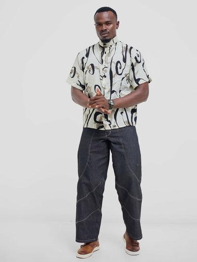 Kalungi Mchoro Shirt - Beige - Shopzetu