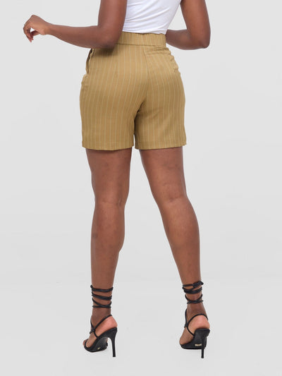 Vivo Niari Shorts - Light Olive / White Stripes - Shopzetu