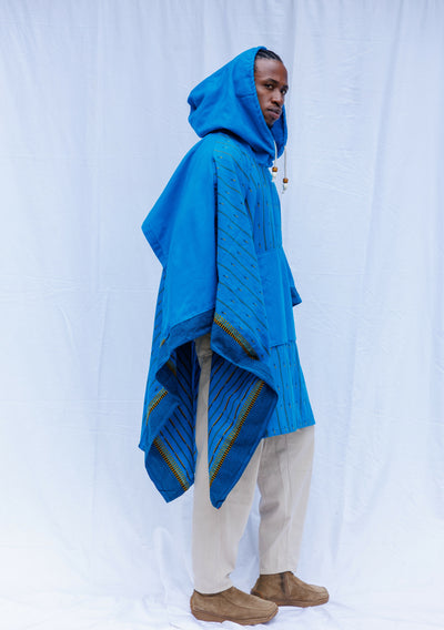 Liquid Lemn JASIRI Poncho with Pockets - Blue