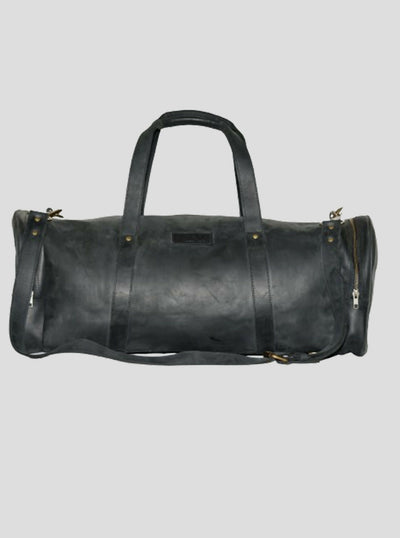 Wazawazi Leather Travel Bag - Black - Shopzetu