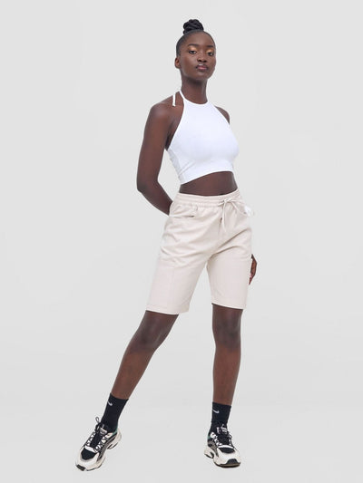 Zoya Nia Cargo Shorts - Beige - Shopzetu